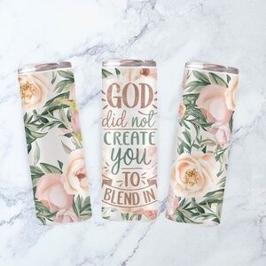 20oz Prayer Faith Religion Spiritual Pink Rose Floral Stainless Steel Tumbler